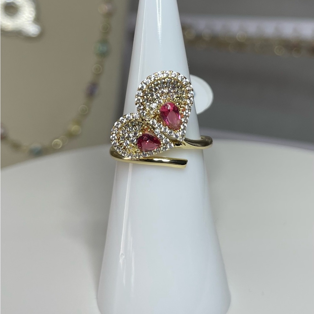 Size 6/7 Adjustable Pink Flower Ring